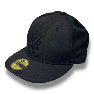 New Era Men's Black New York Mets Primary Logo Basic 59FIFTY Fitted Hat Size 7